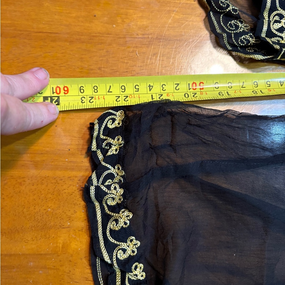 India authentic Indian Vintage Pallazo Black wide leg Boho Pants medium women’s - Picture 10 of 14